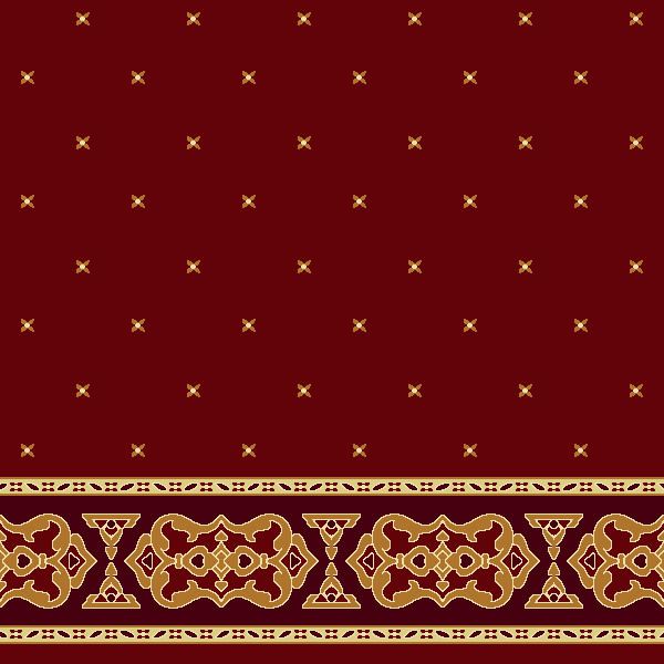 Zambak Saflı Cami Halısı Koyu Bordo